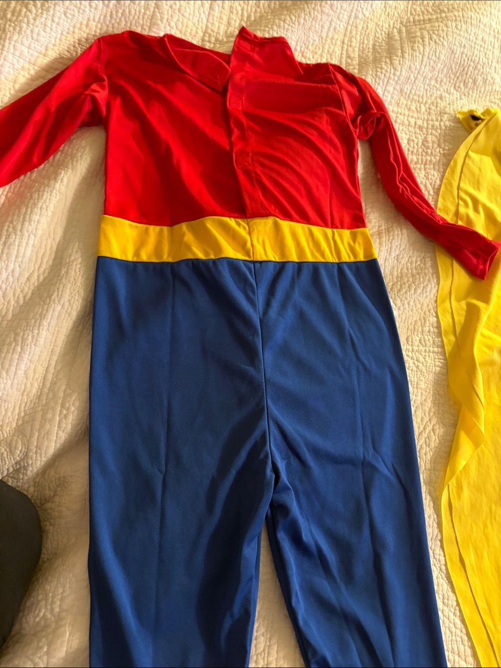 Kids Superhero Costume - Red & Blue with Yellow Cape - Picture 3 of 6